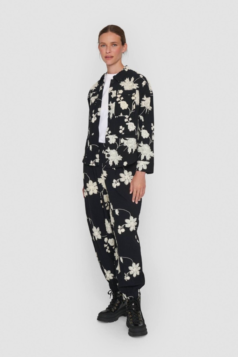 Kvinde BITTE KAI RAND | Embroidered Flower Bukser Black Embroidered Flower