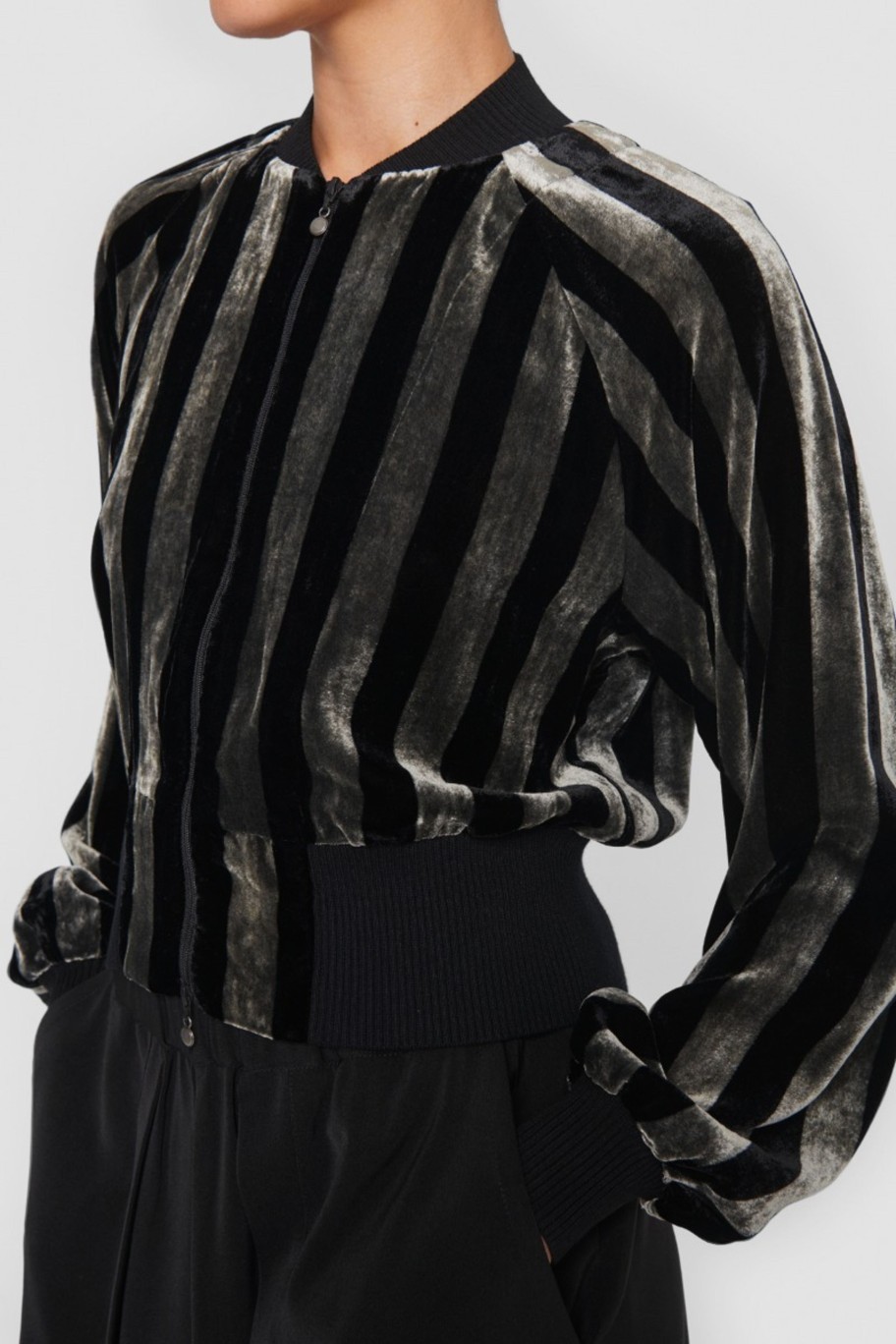 Kvinde BITTE KAI RAND Jakker & Blazere | Bomber Jakke Velvet Stripe