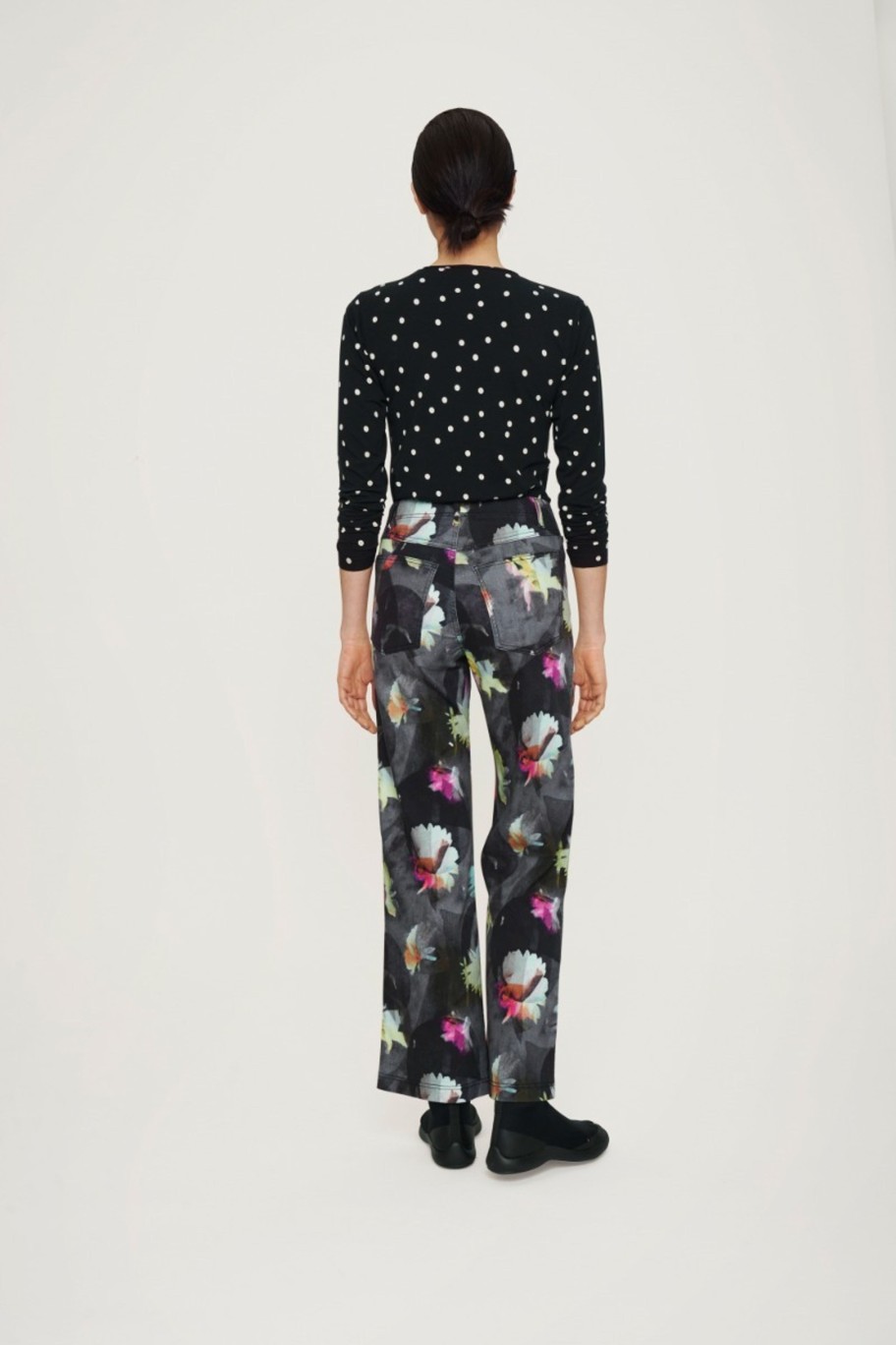 Kvinde BITTE KAI RAND Bluser | Scattered Dot Jersey Bluse Black Scattered Dot